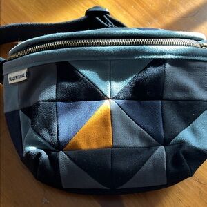 Made by Hank Fanny Pack Geo Quilted Belt Bag in Teal, Navy & Mustard